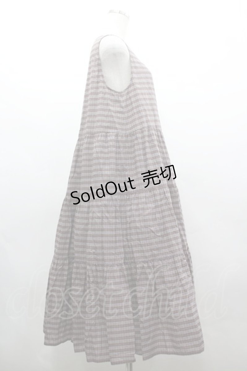 画像4: PINK HOUSE / ローンノースリーブチェックワンピース  黒Ｘ赤チェック I-26-03-16-089-LO-OP-SA-ZI (4)