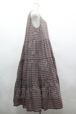 画像4: PINK HOUSE / ローンノースリーブチェックワンピース  黒Ｘ赤チェック I-26-03-16-089-LO-OP-SA-ZI (4)