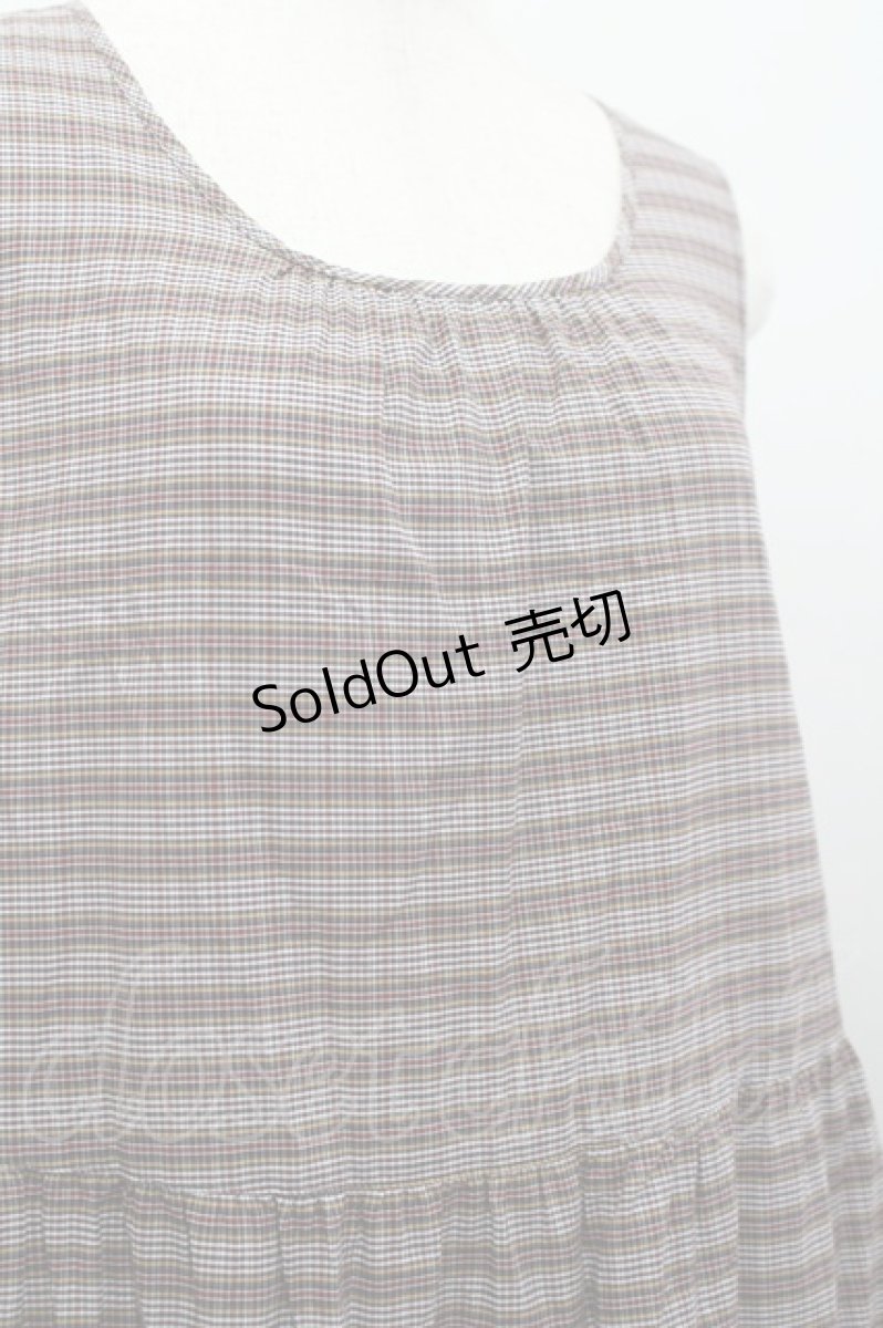 画像5: PINK HOUSE / ローンノースリーブチェックワンピース  黒Ｘ赤チェック I-26-03-16-089-LO-OP-SA-ZI (5)