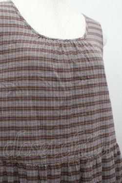 画像5: PINK HOUSE / ローンノースリーブチェックワンピース  黒Ｘ赤チェック I-26-03-16-089-LO-OP-SA-ZI