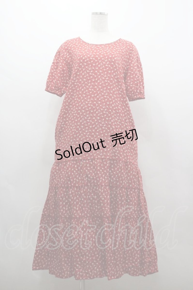 画像1: WONDERFUL WORLD / ミニローズ総柄ワンピース  赤 I-26-03-16-090-LO-OP-SA-ZI (1)