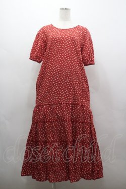 画像1: WONDERFUL WORLD / ミニローズ総柄ワンピース  赤 I-26-03-16-090-LO-OP-SA-ZI