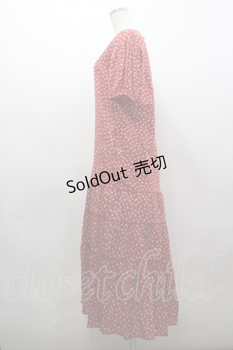 画像2: WONDERFUL WORLD / ミニローズ総柄ワンピース  赤 I-26-03-16-090-LO-OP-SA-ZI (2)