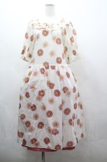 画像1: PINK HOUSE / ギンガムひな菊ワンピース  アイボリーＸ赤 I-26-03-16-094-LO-OP-SA-ZI (1)