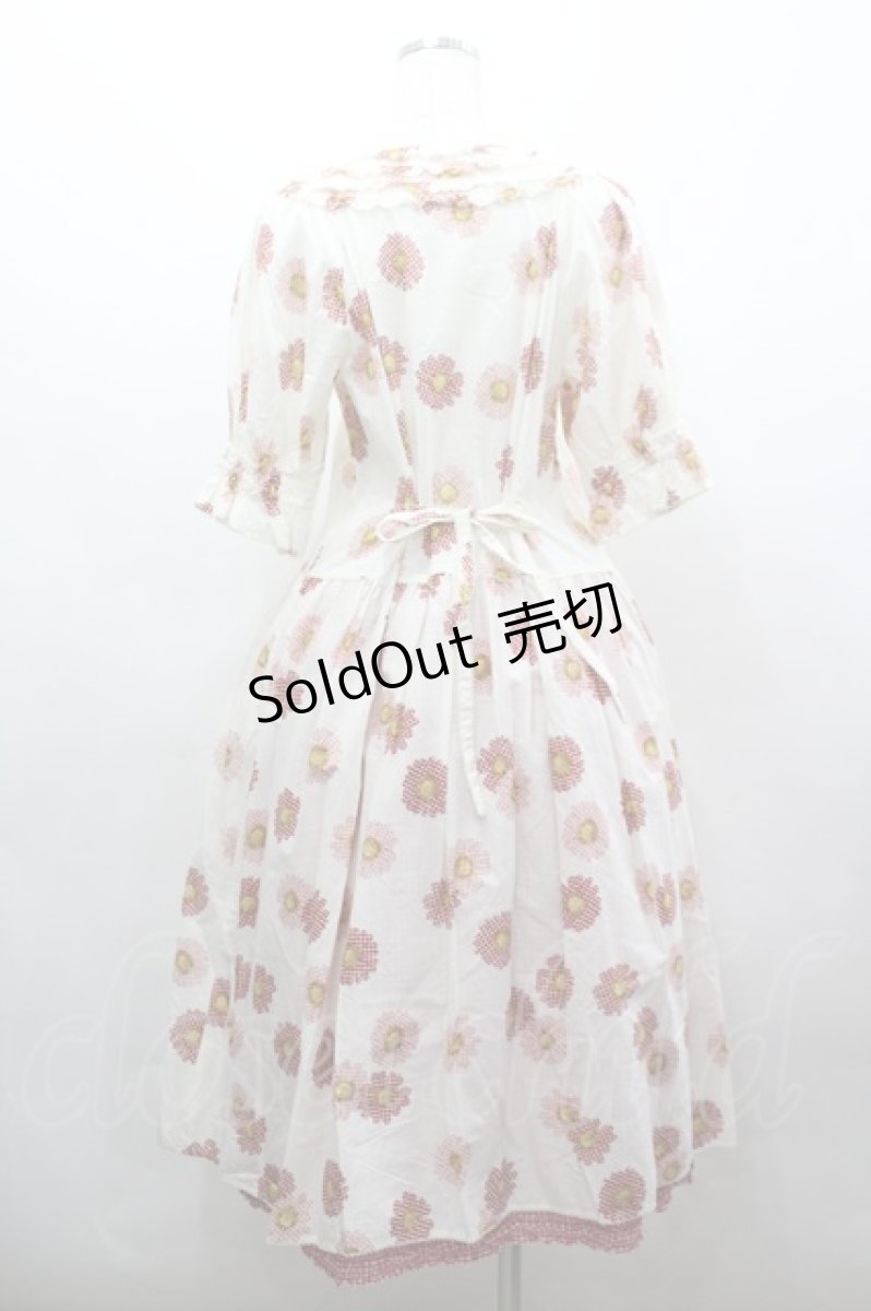 画像3: PINK HOUSE / ギンガムひな菊ワンピース  アイボリーＸ赤 I-26-03-16-094-LO-OP-SA-ZI (3)