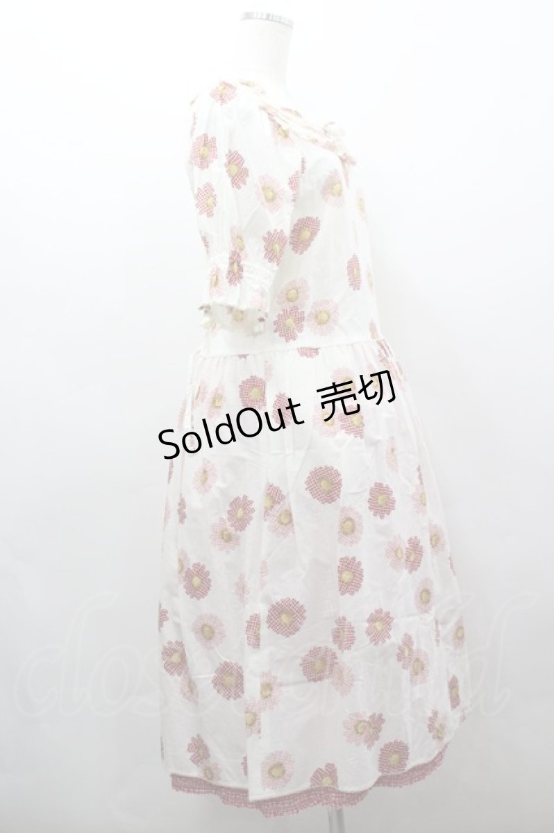 画像4: PINK HOUSE / ギンガムひな菊ワンピース  アイボリーＸ赤 I-26-03-16-094-LO-OP-SA-ZI (4)