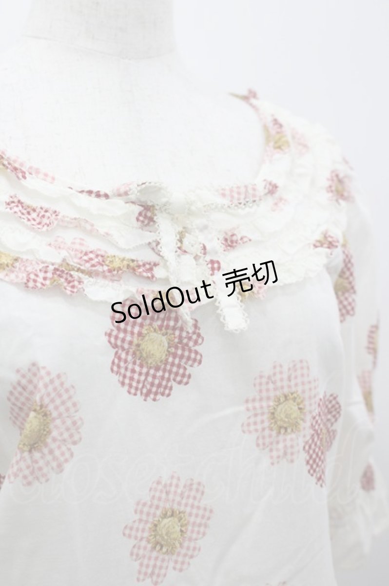 画像5: PINK HOUSE / ギンガムひな菊ワンピース  アイボリーＸ赤 I-26-03-16-094-LO-OP-SA-ZI (5)