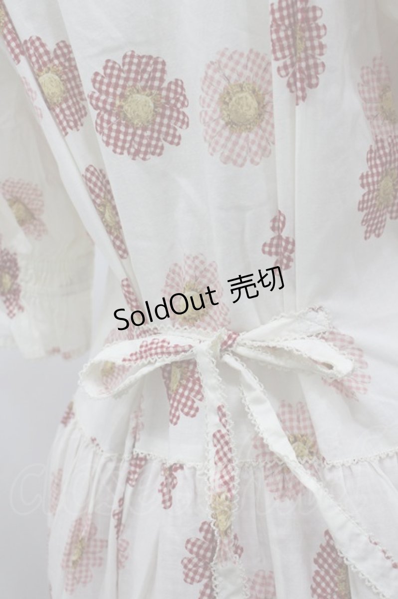 画像6: PINK HOUSE / ギンガムひな菊ワンピース  アイボリーＸ赤 I-26-03-16-094-LO-OP-SA-ZI (6)