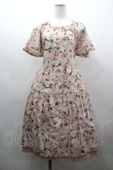 PINK HOUSE / 薔薇の森ミディ丈ワンピース  ピンク I-26-03-16-095-LO-OP-SA-ZI
