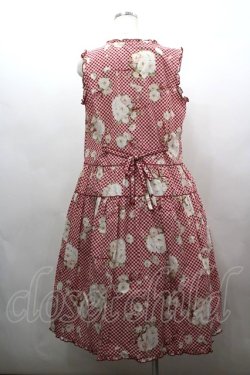 画像3: PINK HOUSE / 野ばらギンガムプリントノースリーブワンピース  赤チェックＸ白 I-26-03-16-098-LO-OP-SA-ZI