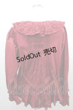 画像3: PINK HOUSE / リボンピンタック長袖ブラウス  赤 I-26-03-16-012-LO-BL-SA-ZI