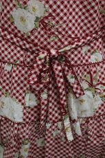 画像6: PINK HOUSE / 野ばらギンガムプリントノースリーブワンピース  赤チェックＸ白 I-26-03-16-098-LO-OP-SA-ZI (6)