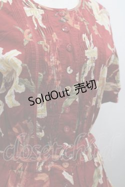 画像5: INGEBORG / 百合柄半袖ワンピース  赤Ｘ白 I-26-03-16-099-LO-OP-SA-ZI