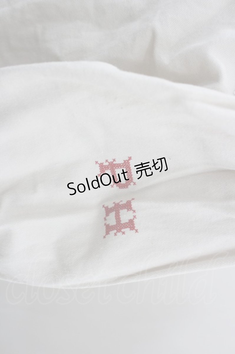 画像3: PINK HOUSE / PH刺繍長袖ブラウス  生成りＸ赤 I-26-03-16-013-LO-BL-SA-ZI (3)