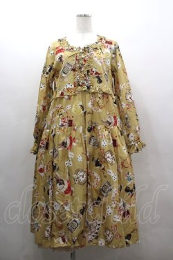 画像1: PINK HOUSE / ハロウィーンワンダーランドプリントミディワンピース  イエロー I-26-03-16-105-LO-OP-SA-ZI