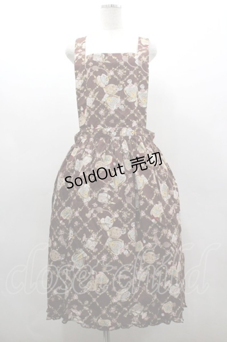 画像1: PINK HOUSE / パフュームプリントサロペットスカート  ブラウン I-26-03-16-106-LO-SK-SA-ZI (1)