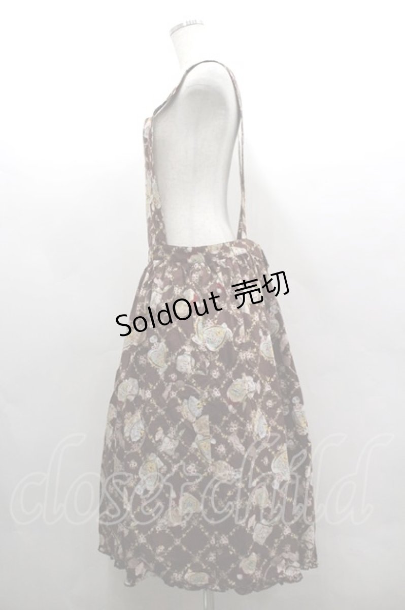 画像2: PINK HOUSE / パフュームプリントサロペットスカート  ブラウン I-26-03-16-106-LO-SK-SA-ZI (2)