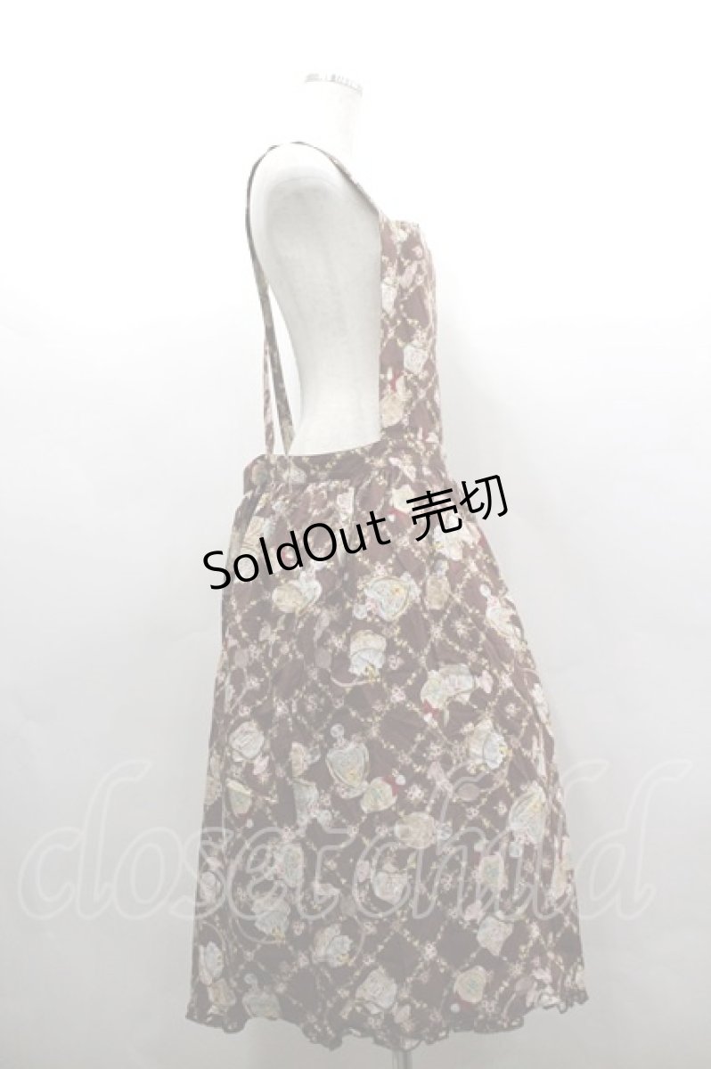 画像4: PINK HOUSE / パフュームプリントサロペットスカート  ブラウン I-26-03-16-106-LO-SK-SA-ZI (4)