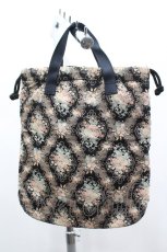 画像2: PINK HOUSE / ローズブーケプリント巾着バッグ  黒Ｘピンク I-26-03-16-110-LO-BG-SA-ZTK051 (2)