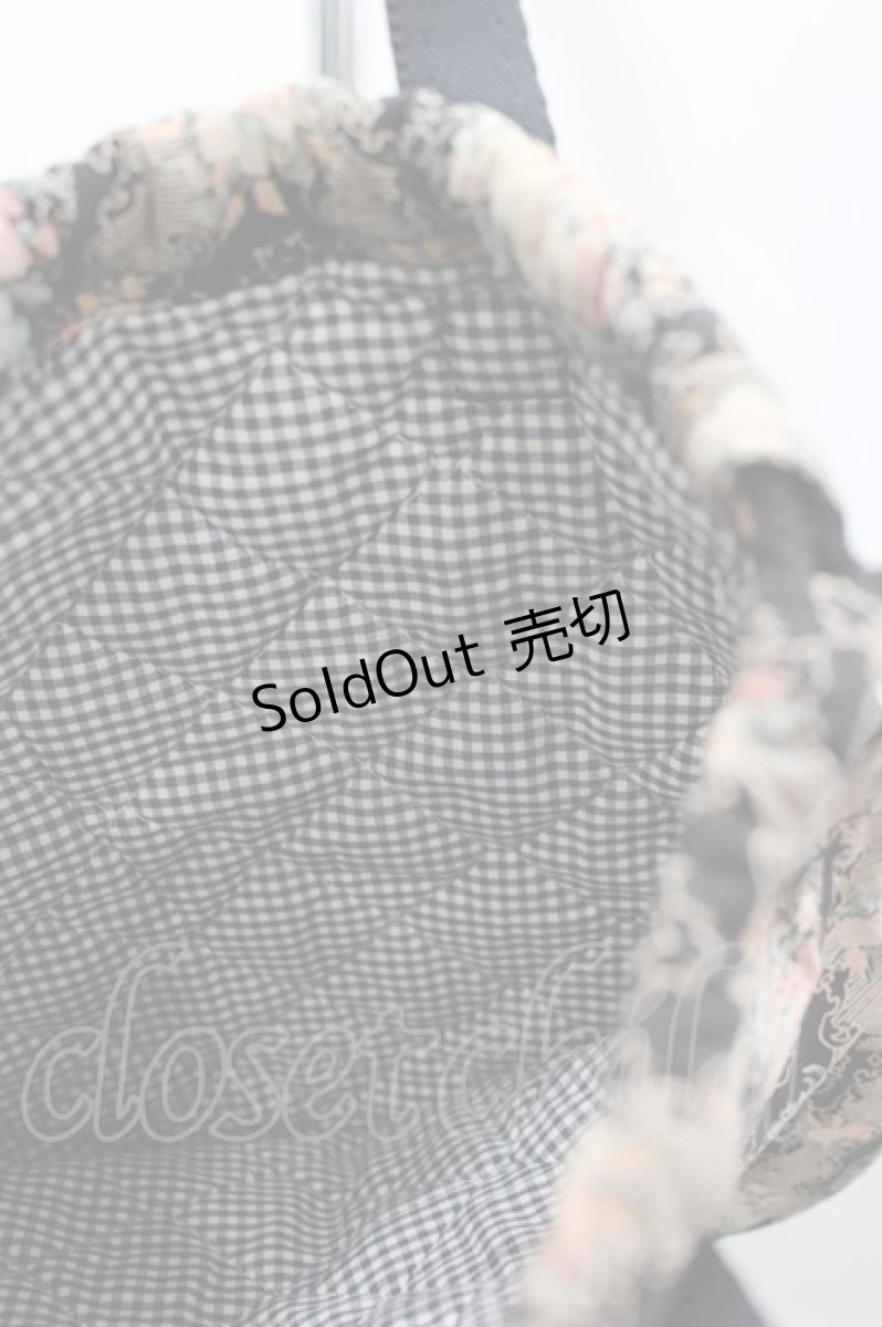 画像3: PINK HOUSE / ローズブーケプリント巾着バッグ  黒Ｘピンク I-26-03-16-110-LO-BG-SA-ZTK051 (3)