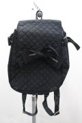 INGEBORG / ロゴリボンキルティングリュック  黒 I-26-03-16-111-LO-BG-SA-ZI
