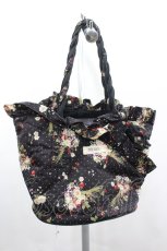 画像1: PINK HOUSE / いちごフラワーブーケ総柄ミニバッグ  黒 I-26-03-16-113-LO-BG-SA-ZI (1)