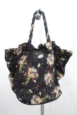 画像2: PINK HOUSE / いちごフラワーブーケ総柄ミニバッグ  黒 I-26-03-16-113-LO-BG-SA-ZI