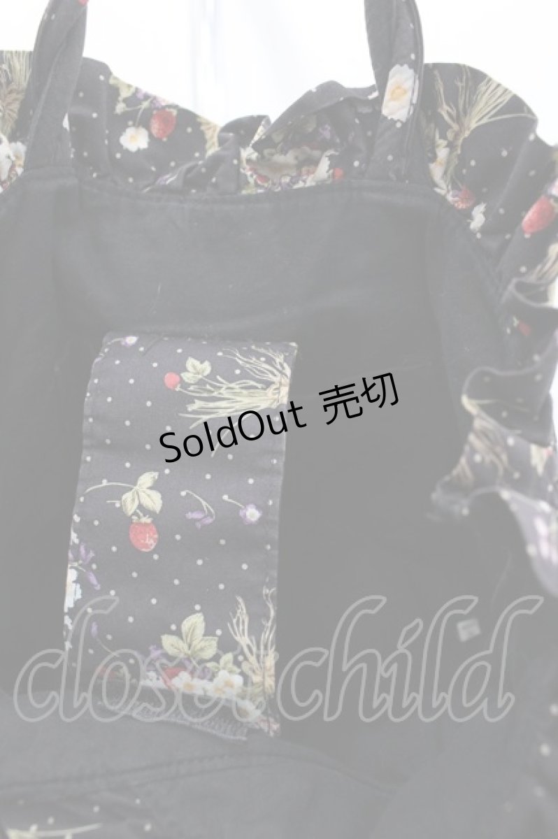 画像3: PINK HOUSE / いちごフラワーブーケ総柄ミニバッグ  黒 I-26-03-16-113-LO-BG-SA-ZI (3)