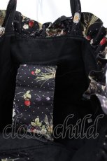 画像3: PINK HOUSE / いちごフラワーブーケ総柄ミニバッグ  黒 I-26-03-16-113-LO-BG-SA-ZI (3)