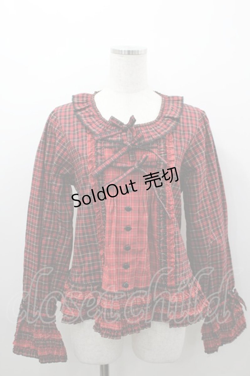 画像1: PINK HOUSE / オリジナルコードチェックブラウス  赤チェック I-26-03-16-015-LO-BL-SA-ZI (1)