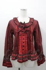 画像1: PINK HOUSE / オリジナルコードチェックブラウス  赤チェック I-26-03-16-015-LO-BL-SA-ZI (1)