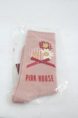 画像1: PINK HOUSE / ひな菊コサージュ柄ソックス  ピンク I-26-03-16-121-LO-ZA-SA-ZI (1)