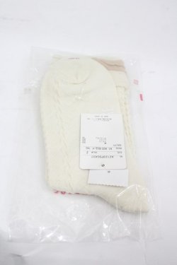 画像2: PINK HOUSE / ロゴ入り配色フリルソックス  アイボリー I-26-03-16-122-LO-ZA-SA-ZI