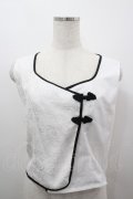 axes femme / チャイナ風JQ切替ベスト  白Ｘ黒 I-26-03-16-016-AX-TO-SA-ZI
