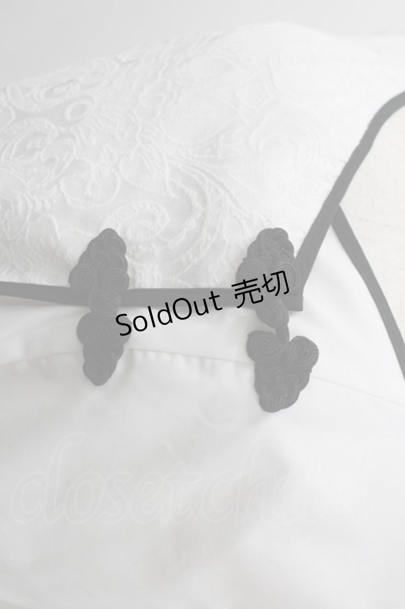 画像2: axes femme / チャイナ風JQ切替ベスト  白Ｘ黒 I-26-03-16-016-AX-TO-SA-ZI (2)