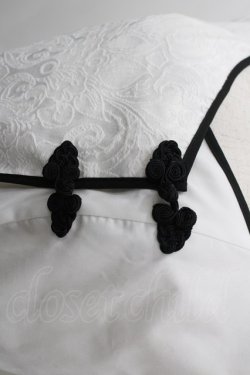 画像2: axes femme / チャイナ風JQ切替ベスト  白Ｘ黒 I-26-03-16-016-AX-TO-SA-ZI