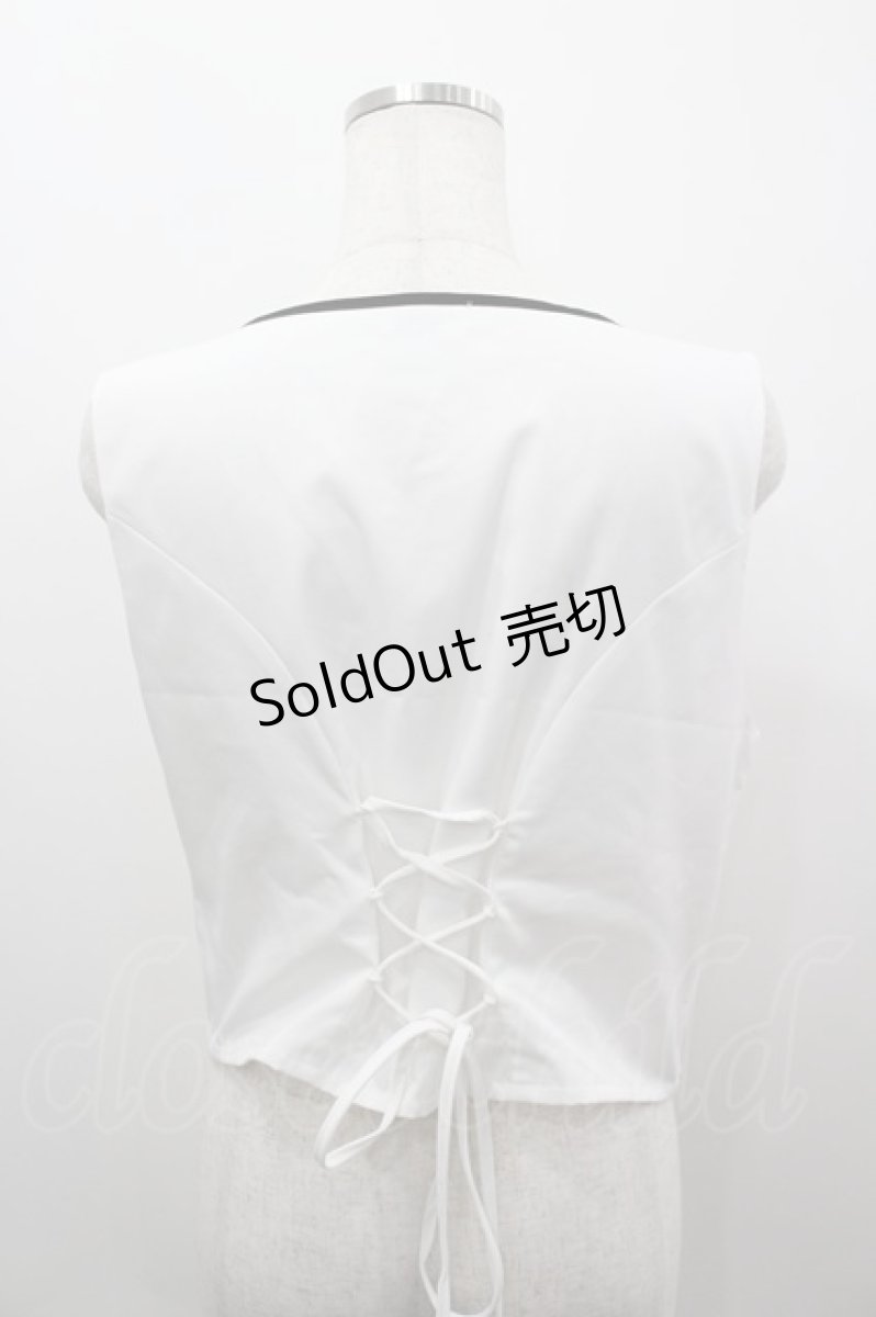 画像3: axes femme / チャイナ風JQ切替ベスト  白Ｘ黒 I-26-03-16-016-AX-TO-SA-ZI (3)