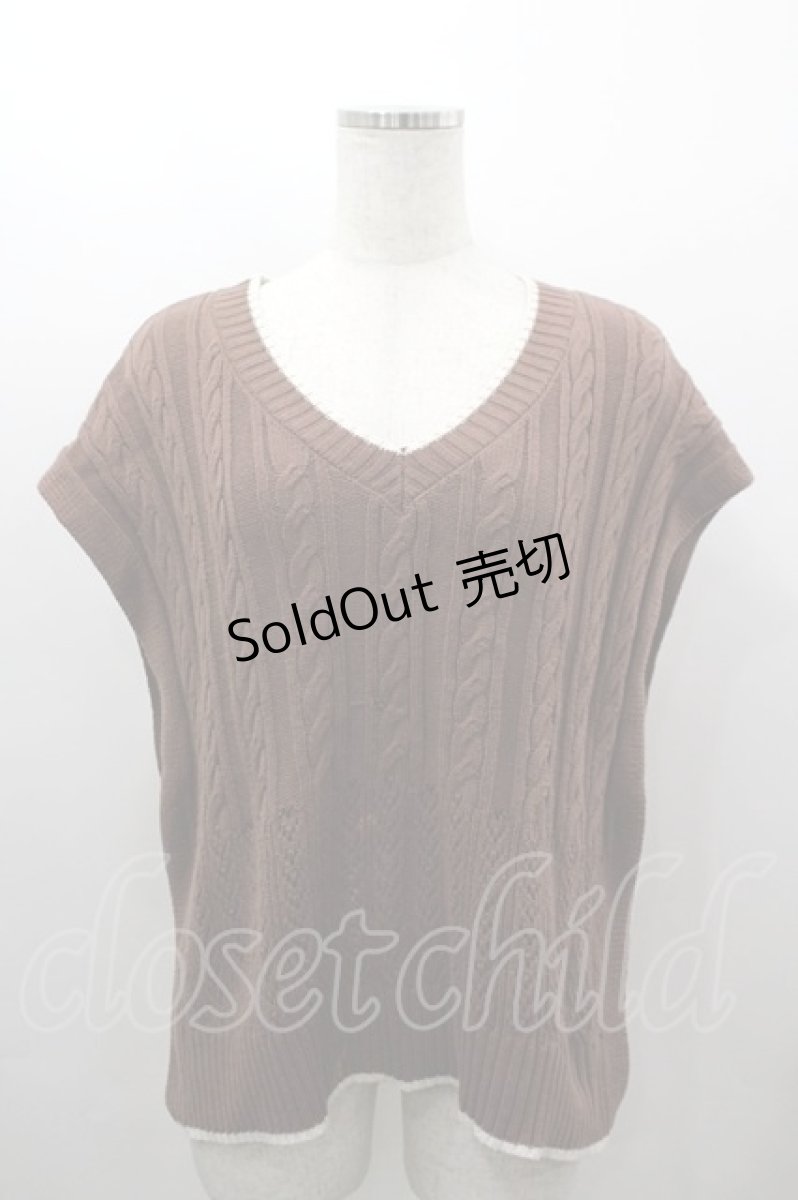 画像1: axes femme / ニットベストアンサンブル  ブラウン I-26-03-16-019-AX-TO-SA-ZI (1)