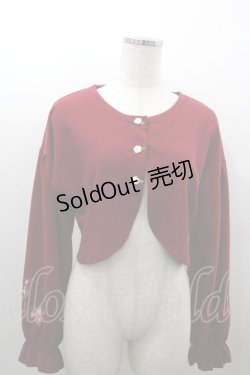 画像1: axes femme / ストロベリー刺繍ボレロ  赤 I-26-03-16-020-AX-TO-SA-ZI