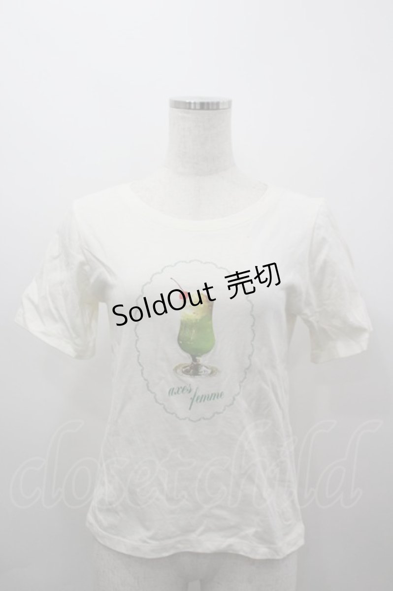 画像1: axes femme / レトロスイーツプリントTシャツ  アイボリー I-26-03-16-022-AX-TO-SA-ZI (1)