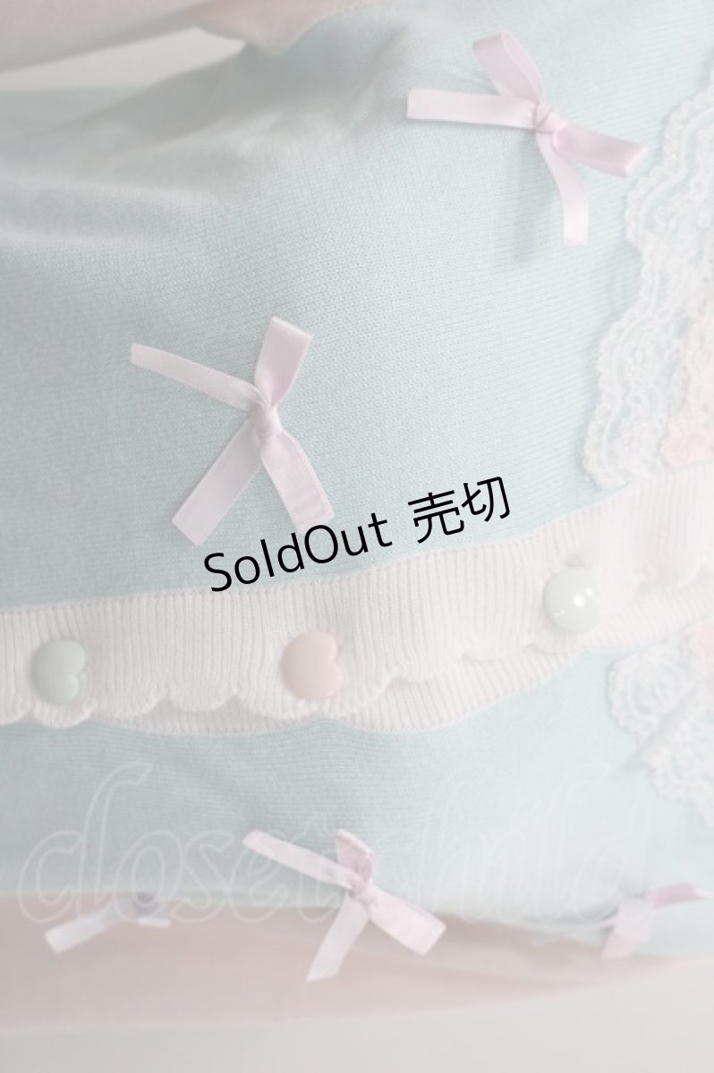 画像2: Nile Perch / リボン&2カラーデザインニットカーディガン  ミントＸピンク I-26-03-16-026-LO-TO-SA-ZI (2)