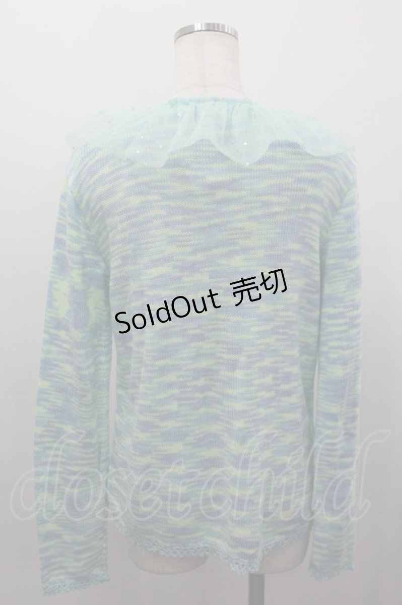 画像3: Nile Perch / スターシフォン襟&スターボタンニットカーディガン  ミント I-26-03-16-027-LO-TO-SA-ZI (3)