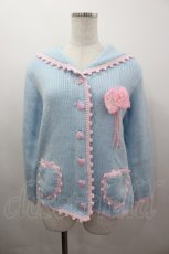 画像1: Nile Perch / セーラー襟モチーフニットカーディガン  サックスｘピンク I-26-03-16-028-LO-TO-SA-ZI (1)