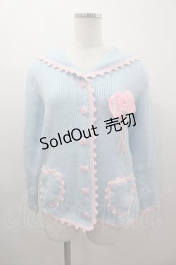 画像1: Nile Perch / セーラー襟モチーフニットカーディガン  サックスｘピンク I-26-03-16-028-LO-TO-SA-ZI
