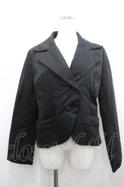 画像1: MIHO MATSUDA / ナナメボタンジャケット  黒 I-26-03-19-033-GO-JA-SA-ZI