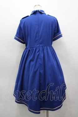 画像2: To Alice / ワッペンブローチ付きミリタリー風ワンピース  ネイビーＸ白 I-26-03-19-039-LO-OP-SA-ZI