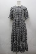 m petit by misako / TT*Mギンガムチェック半袖ワンピース L 黒Ｘ白 I-26-03-19-044-LO-OP-SA-ZI