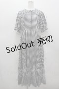m petit by misako / TT*Mギンガムチェック半袖ワンピース L 黒Ｘ白 I-26-03-19-044-LO-OP-SA-ZI