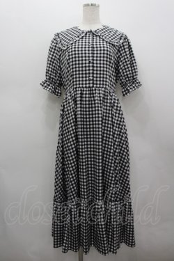 画像1: m petit by misako / TT*Mギンガムチェック半袖ワンピース L 黒Ｘ白 I-26-03-19-044-LO-OP-SA-ZI
