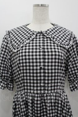 画像2: m petit by misako / TT*Mギンガムチェック半袖ワンピース L 黒Ｘ白 I-26-03-19-044-LO-OP-SA-ZI
